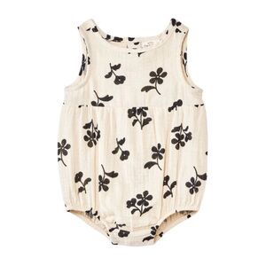 Cat & Jack Baby Black and White Floral Romper